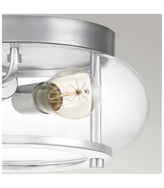 Plafonnier Quoizel Verre transparent,acier Chrome poli