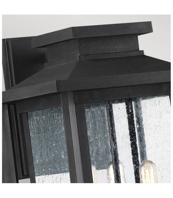 Applique murale extérieur Quoizel Verre à graines transparent,composite résistant aux intempéries, Terre noire