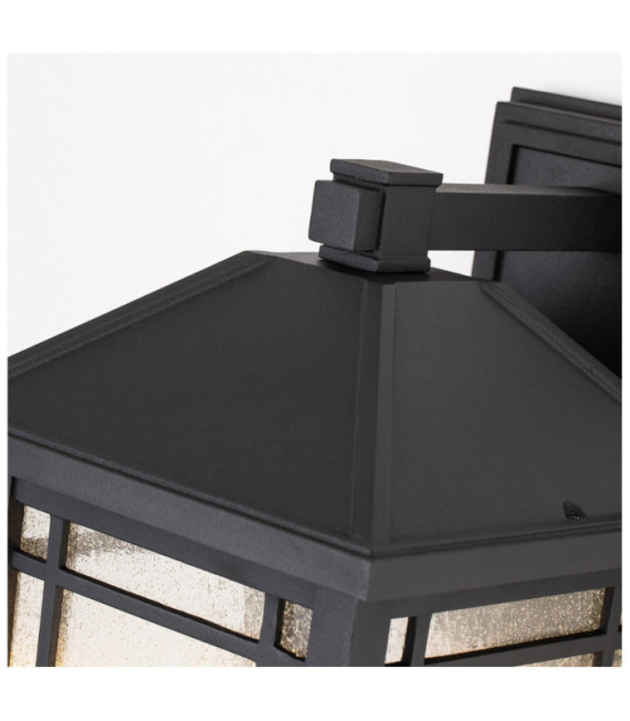 Lampada da parete per esterni Quoizel Alluminio, vetro granulato trasparente Nero