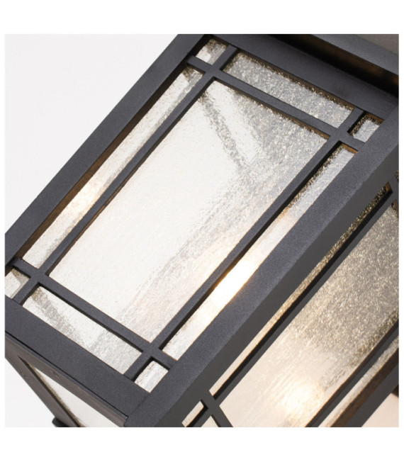 Applique murale extérieur Quoizel Aluminium,verre grainé transparent Noir