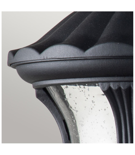 Lampada da parete per esterni Chicago Alluminio, vetro granulato trasparente Nero strutturato