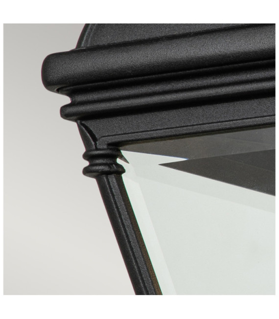 Aplique exterior Bayview Aluminio, cristal biselado transparente Negro