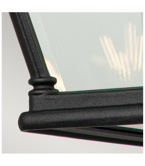 Bayview exterior wall light Aluminum, transparent beveled glass Black