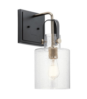 Kichler wall light Steel, transparent grained glass Polished nickel