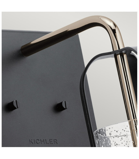 Kichler Wandleuchte Stahl, transparentes, gekörntes Glas, poliertes Nickel