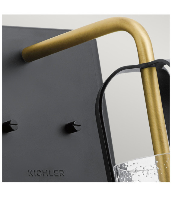 Applique murale Kichler Acier,verre grainé transparent Laiton naturel