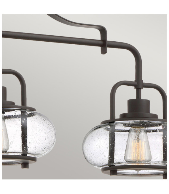 Suspension Quoizel Verre,Acier Bronze Ancien