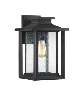 Lampada da parete per esterni Quoizel Vetro seme trasparente, materiale composito resistente agli agenti atmosferici, Terra nera