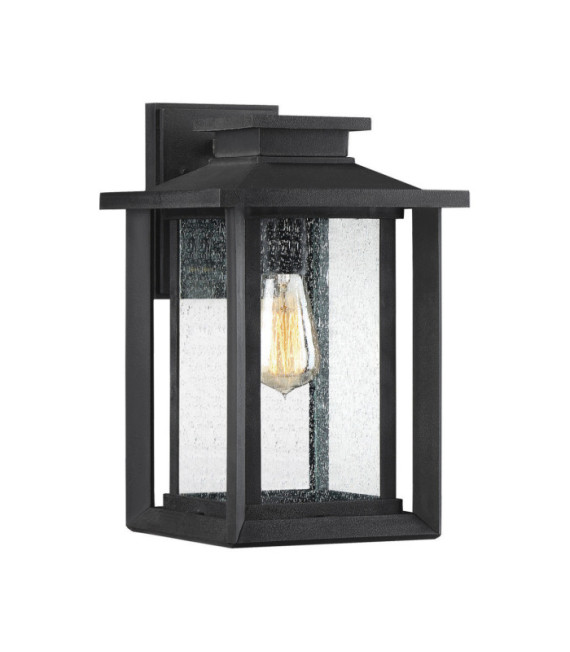 Quoizel outdoor wall light Transparent seed glass, weather-resistant composite, Black earth