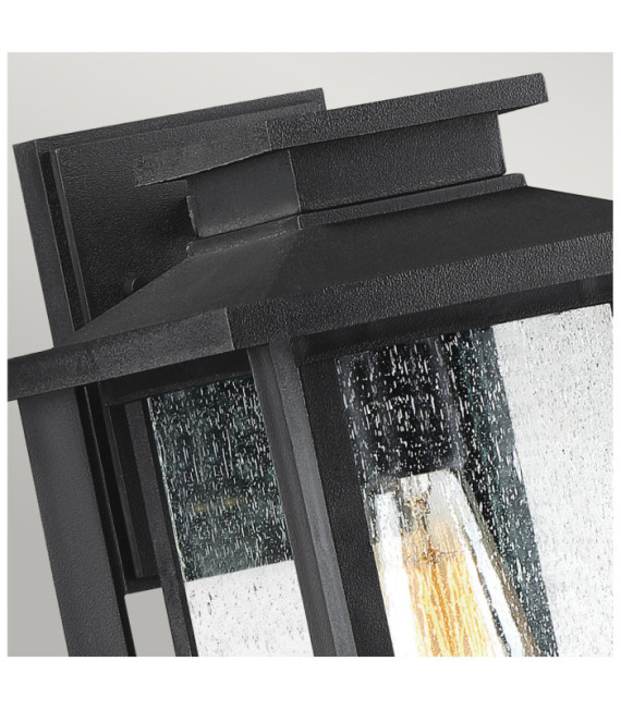 Quoizel outdoor wall light Transparent seed glass, weather-resistant composite, Black earth
