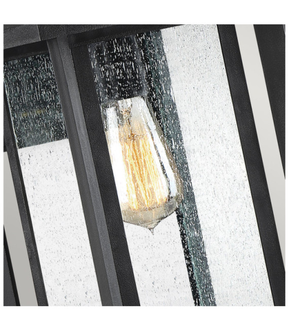 Aplique de exterior Quoizel Vidrio transparente, compuesto resistente a la intemperie, Tierra negra