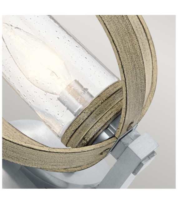 Lampada da parete per esterni Kichler Alluminio, vetro granulato trasparente Grigio antico invecchiato