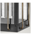 Applique murale extérieur Hinkley Aluminium,laiton,verre grainé transparent Noir texturé avec bronze bruni