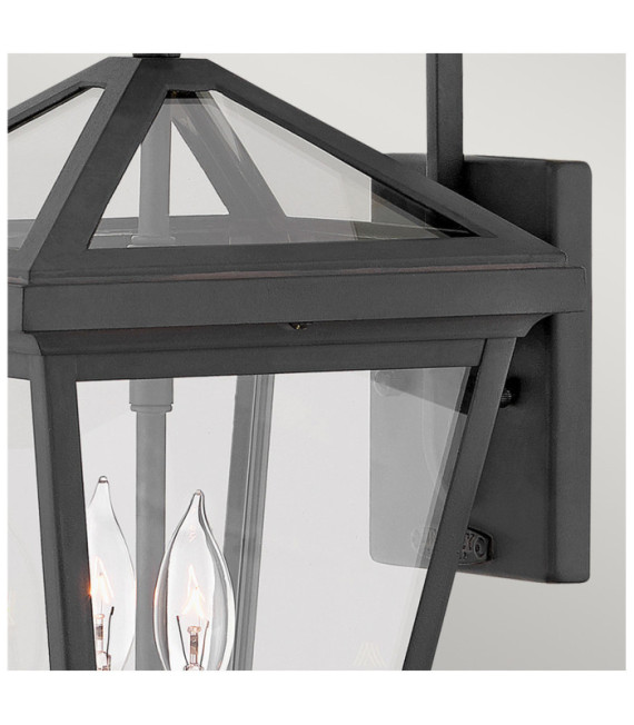 Hinkley exterior wall light Transparent glass, aluminum Museum Black