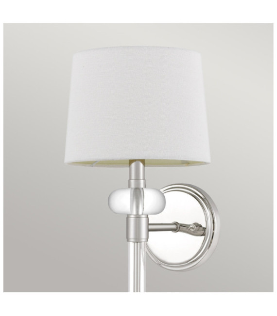Quoizel Wandleuchte Stahl, Stoff aus poliertem Nickel
