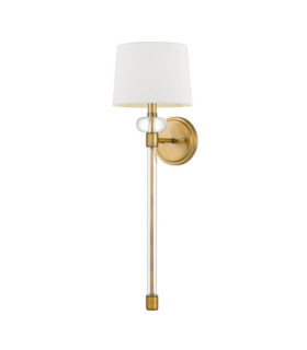 Lampada da parete Quoizel Acciaio, tessuto ottone patinato