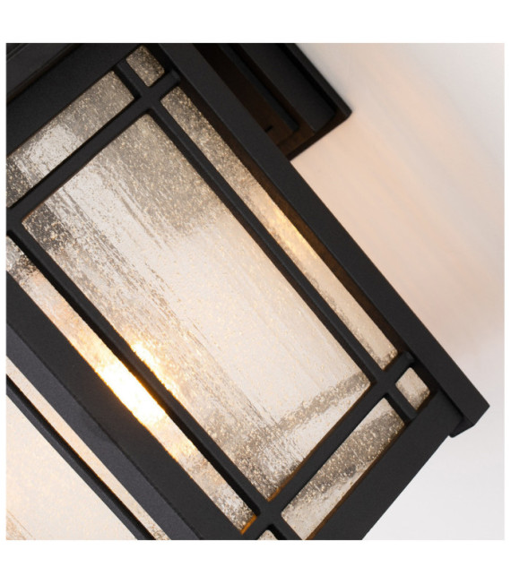 Quoizel aplique exterior Aluminio, cristal granulado transparente Negro