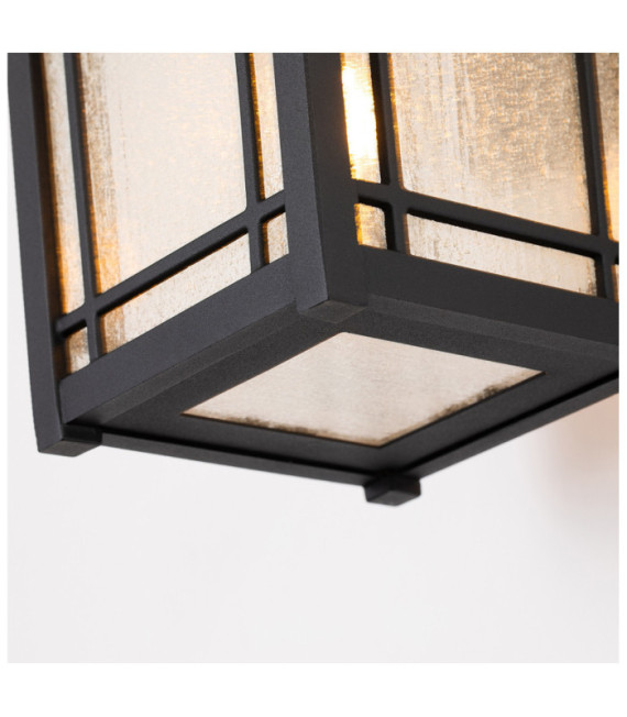 Applique murale extérieur Quoizel Aluminium,verre grainé transparent Noir