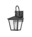 Hinkley exterior wall light Aluminum, brass, transparent grained glass Black