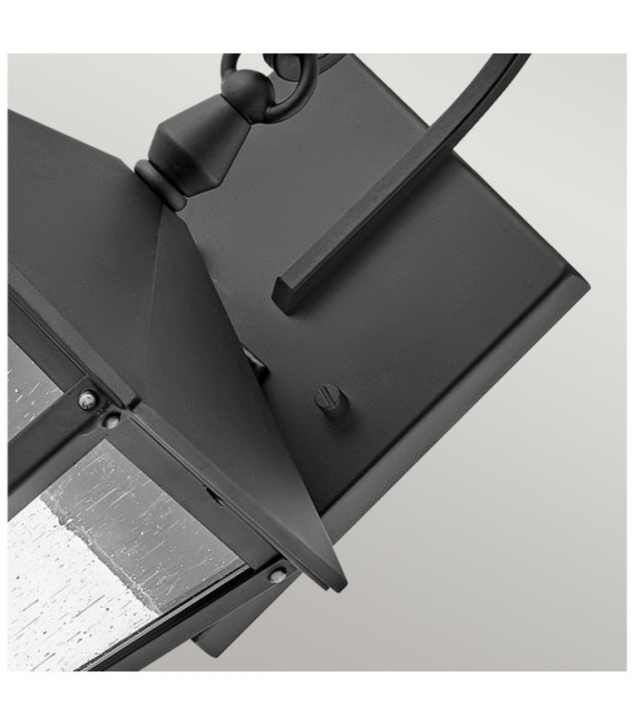 Hinkley exterior wall light Aluminum, brass, transparent grained glass Black