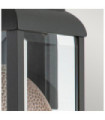 Quoizel exterior wall light Aluminum, copper, steel, transparent beveled glass Graphite with tin reflector