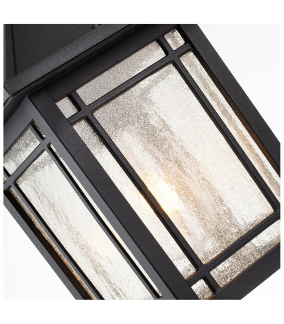 Suspension extérieur Quoizel Aluminium,verre grainé transparent Noir