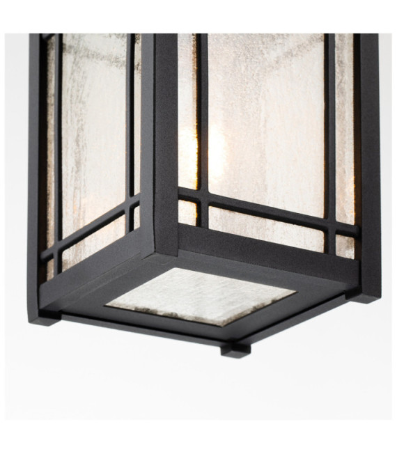 Exterior pendant light Quoizel Aluminum, transparent grained glass Black