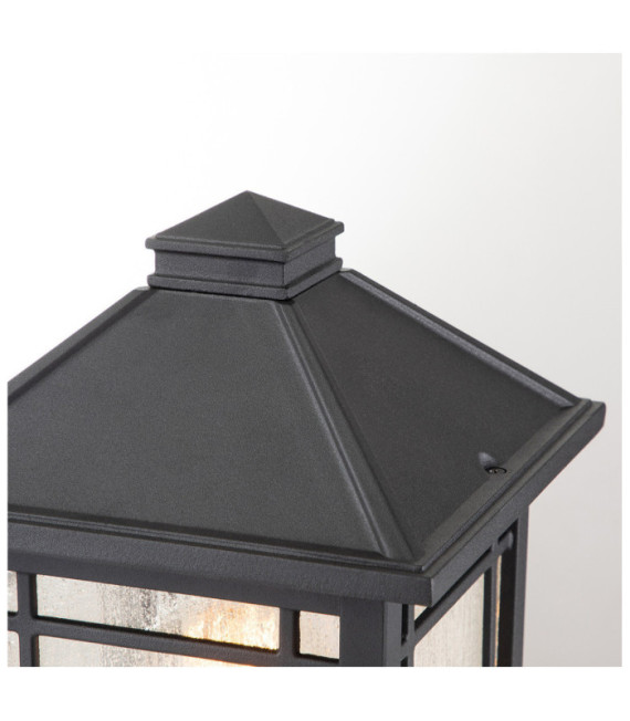 Lampada da terra per esterni Quoizel Alluminio, vetro granulato trasparente Nero