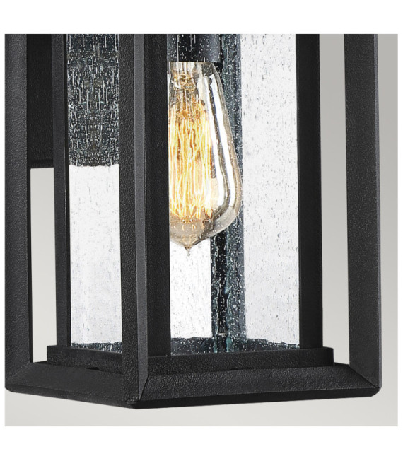 Applique murale extérieur Quoizel Verre à graines transparent,composite résistant aux intempéries, Terre noire