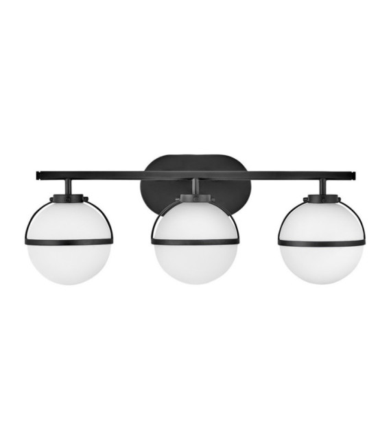 Hinkley Aplique de baño de cristal opalino, acero negro