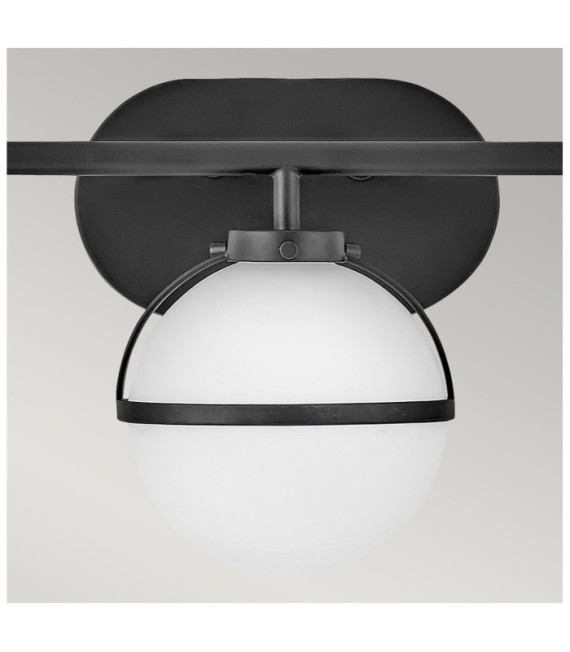 Hinkley Aplique de baño de cristal opalino, acero negro