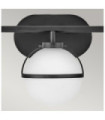 Hinkley Bathroom Wall Light Opal Glass, Black Steel