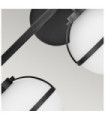 Hinkley Bathroom Wall Light Opal Glass, Black Steel