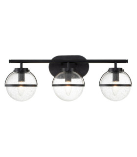 Aplique de baño Hinkley Acero, cristal granulado transparente Negro