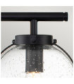 Wall light Bathroom Hinkley Steel, transparent grained glass Black