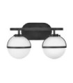 Hinkley Bathroom Wall Light Opal Glass, Black Steel