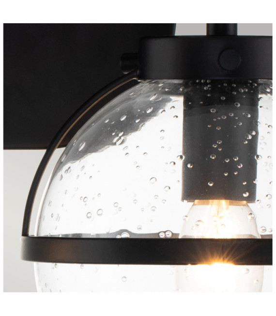 Wall light Bathroom Hinkley Steel, transparent grained glass Black