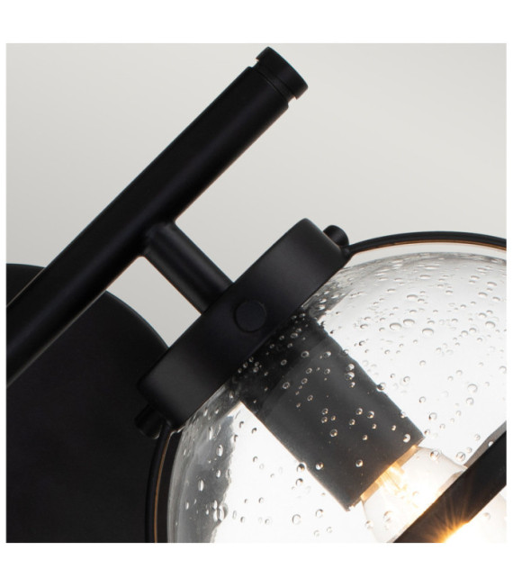 Aplique de baño Hinkley Acero, cristal granulado transparente Negro