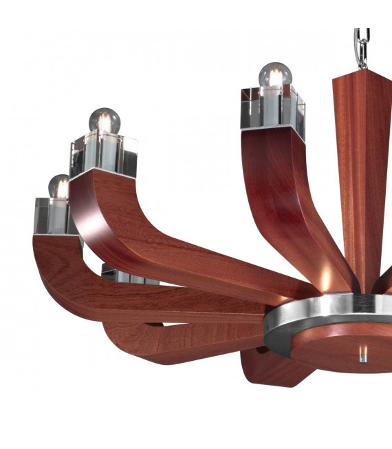 Chandelier design RIVIERA Mahagoni 10 ampoules