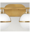 Wall light Bathroom Hinkley Steel, transparent grained glass Brass Heritage