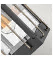 Hinkley outdoor wall light Aluminum, brass, clear seeded glass Textured black with burnished bronze