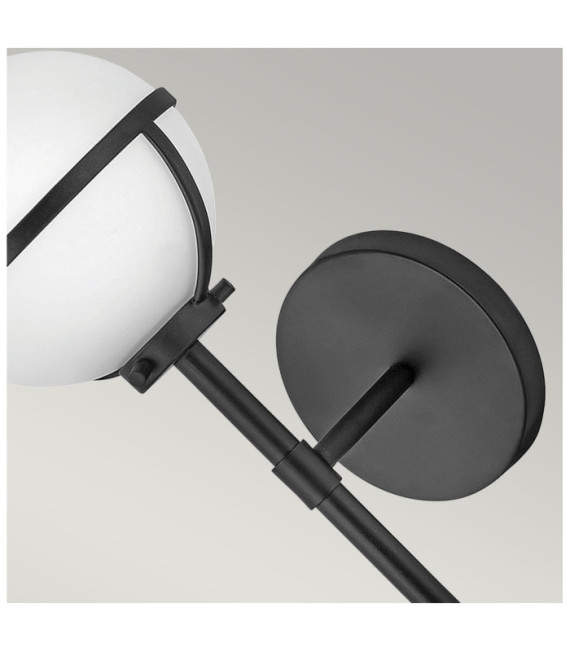 Hinkley Bathroom Wall Light Opal Glass, Black Steel