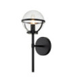 Wall light Bathroom Hinkley Steel, transparent grained glass Black