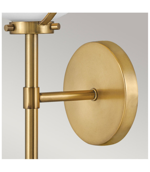 Lampada da parete Bagno Hinkley Acciaio, vetro granulato trasparente Ottone Heritage