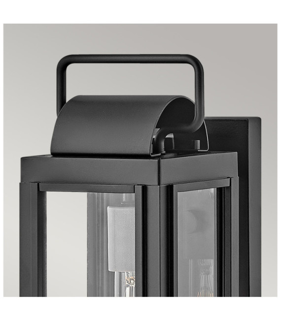 Hinkley exterior wall light Transparent glass, Black aluminum