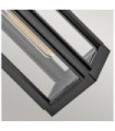 Hinkley exterior wall light Transparent glass, Black aluminum