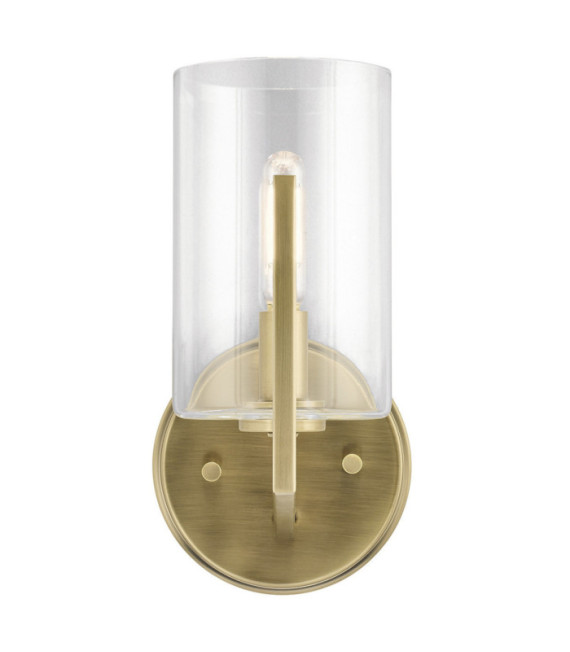 Aplique Kichler Vidrio transparente, acero Latón natural cepillado