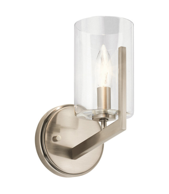 Kichler Wandleuchte Klarglas, Stahl Classic Pewter