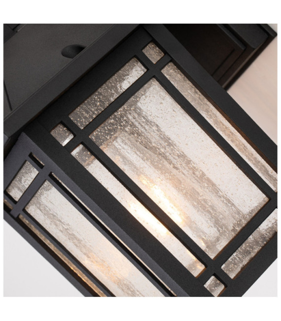 Quoizel aplique exterior Aluminio, cristal granulado transparente Negro