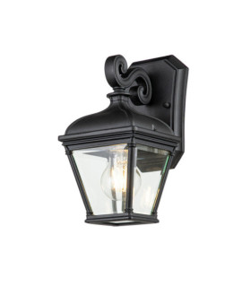 Lampada da parete per esterni Bayview Alluminio, vetro trasparente molato Nero
